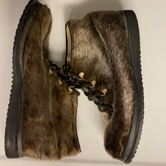 Vintage CAPITOL Brand Fur Ankle Boots Canada 9.5 - Picture 7 of 17
